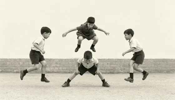 Chronophotography, leap frog
