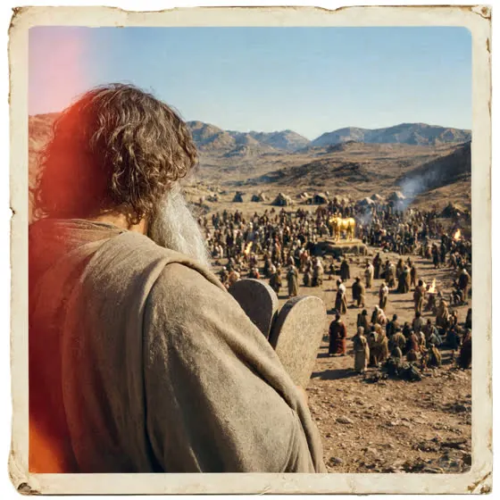 Moses views the camp